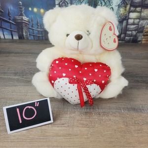 Teddy Bear Valentine's Day Plush 10" Red White Heart European Community TLC Gift